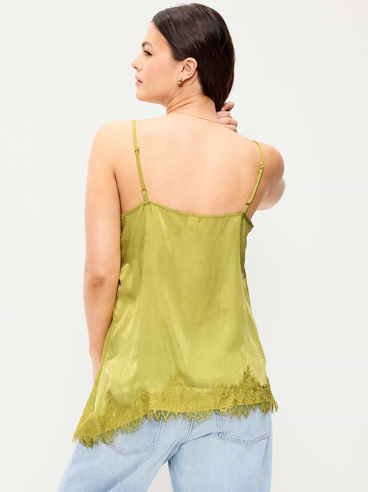 Image number 6 showing, Asymmetrical Lace-Trim Cami Top