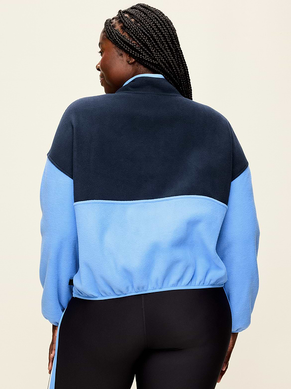 Oversized Half-Zip Cropped Fleece Sweatshirt