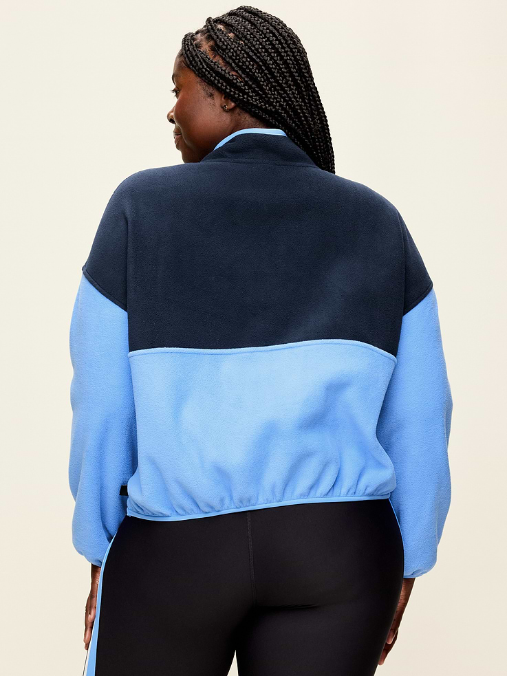 Image number 8 showing, Oversized Half-Zip Cropped Fleece Sweatshirt
