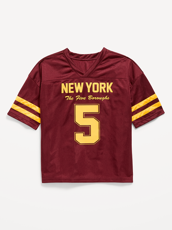 Oversized Football-Style Lifestyle Jersey T-Shirt for Boys