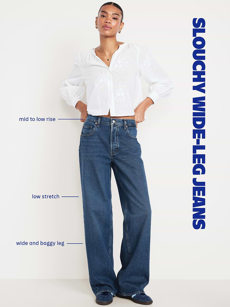 Image number 6 showing, Mid-Rise Slouchy Wide-Leg Jeans