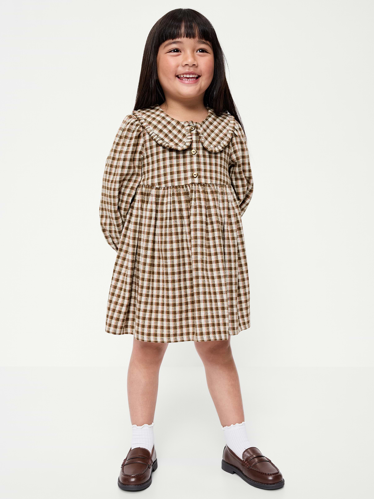 Image number 1 showing, Long-Sleeve Flannel Dress for Toddler Girls