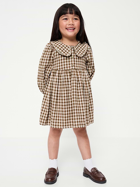 Long Long-Sleeve Flannel Dress for Toddler Girls on clearance at Old Navy — 40% off