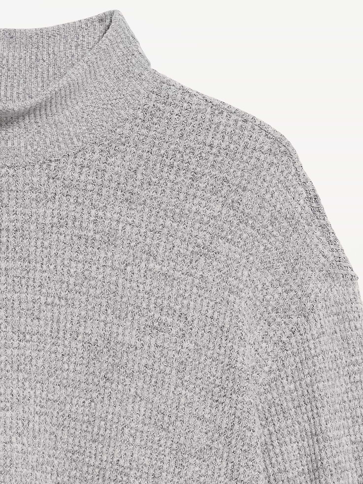 Image 2 of 7, Oversized Mock-Neck Long-Sleeve Top