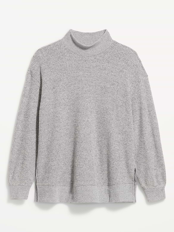 Oversized Mock-Neck Long-Sleeve Top