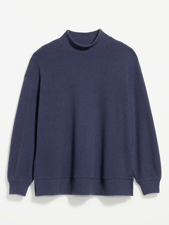 Oversized Mock-Neck Long-Sleeve Top