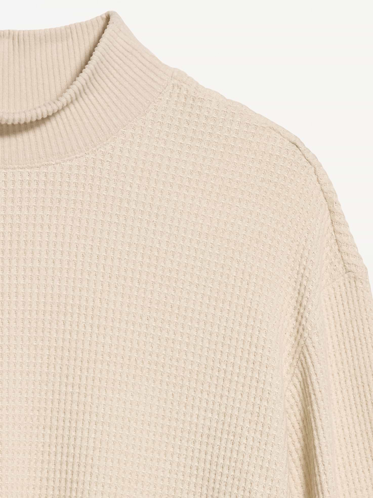 Image 4 of 9, Oversized Mock-Neck Long-Sleeve Top