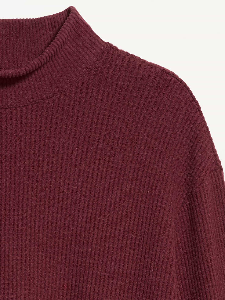 Image 2 of 7, Oversized Mock-Neck Long-Sleeve Top