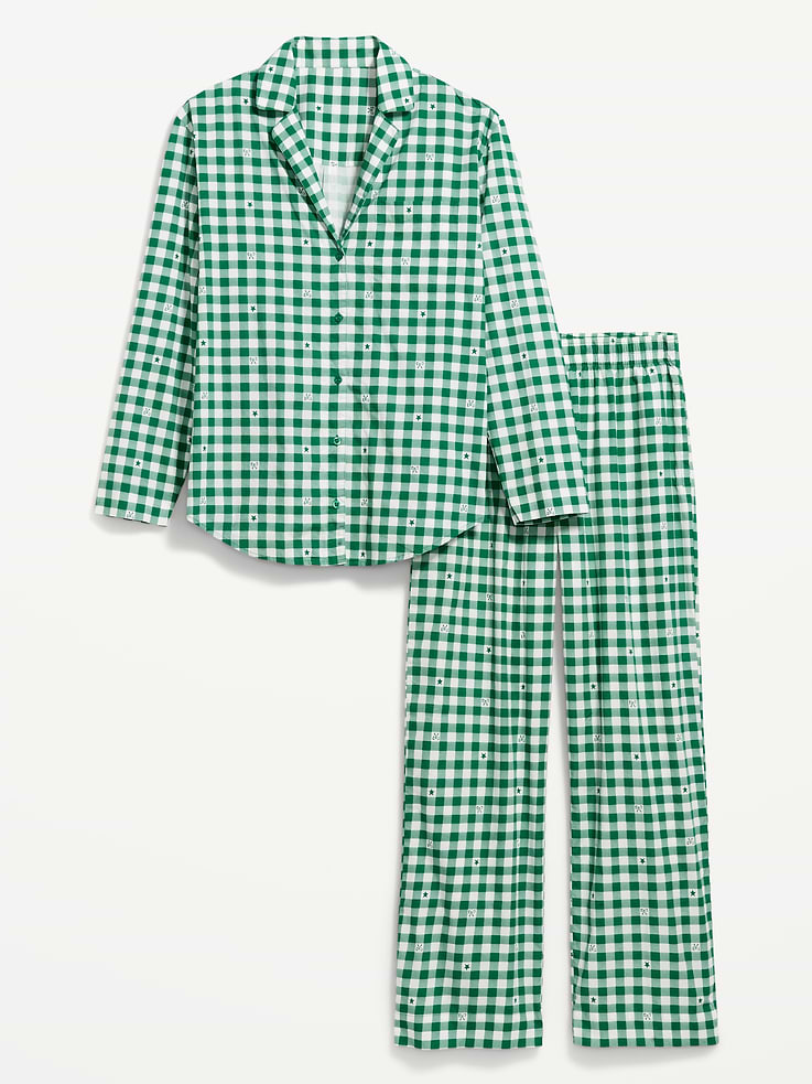 Image 3 of 7, Poplin Pajama Pant Set