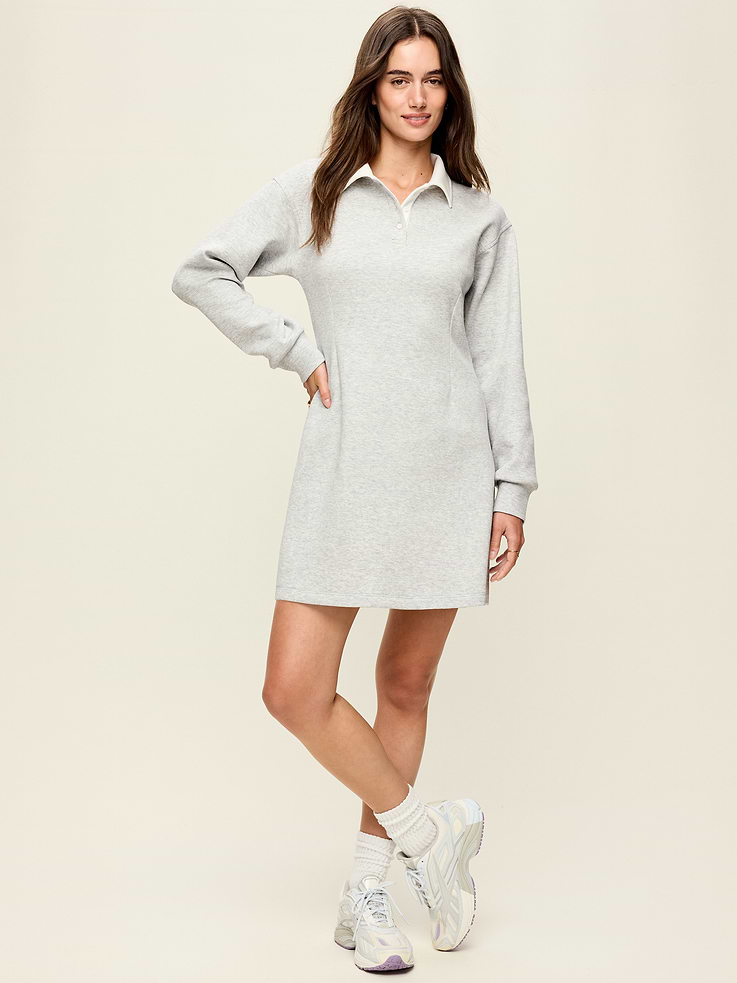 Image number 1 showing, Dynamic Fleece Pique Polo Dress