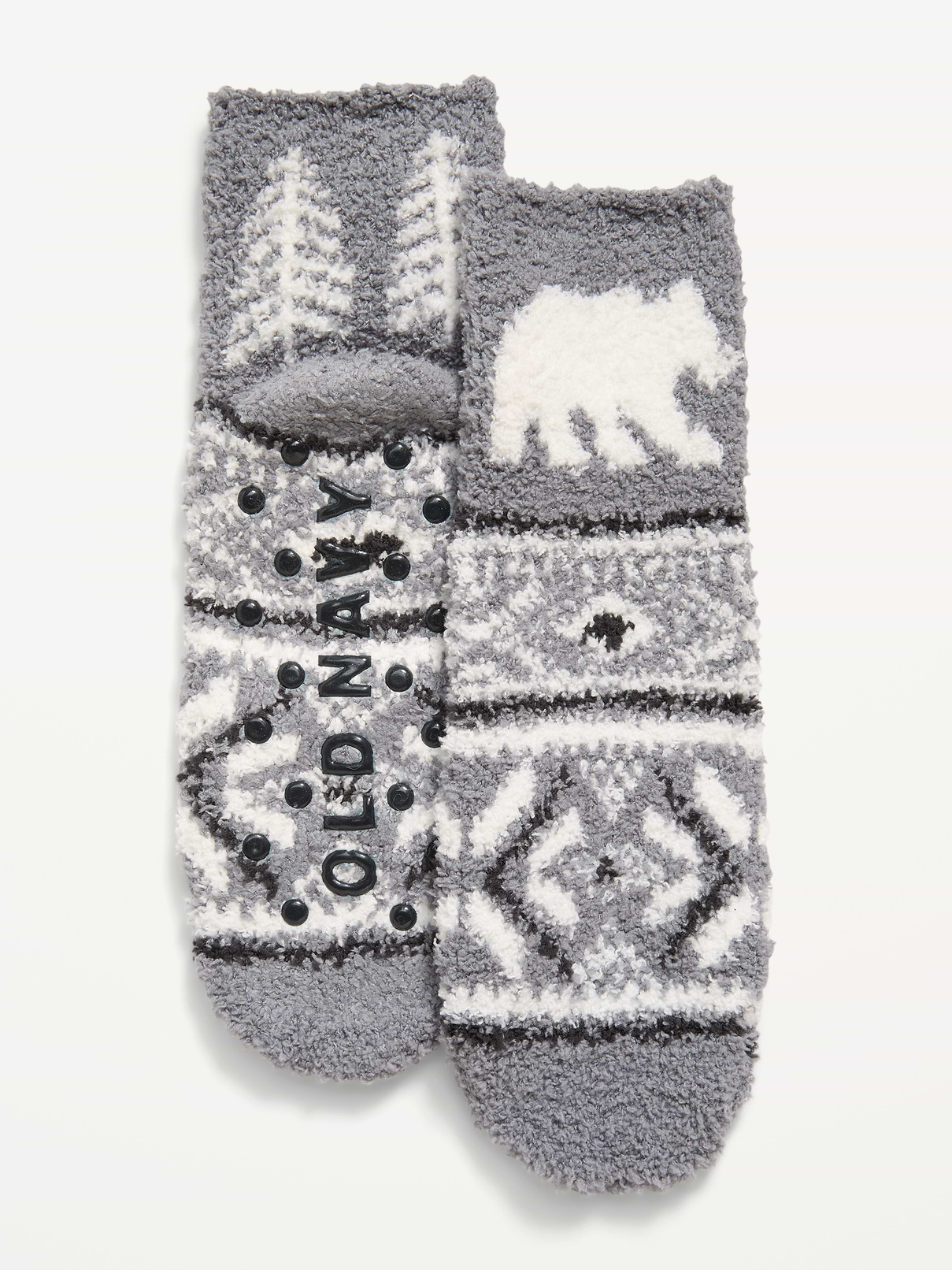 Image 1 of 1, notched toe seams for added comfort, textured gripper dots at soles, Product #916053