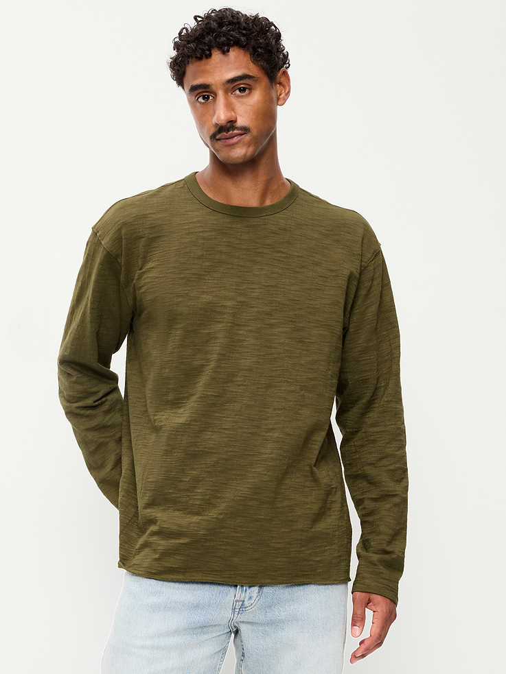 Image number 1 showing, Long-Sleeve Slub Knit T-Shirt