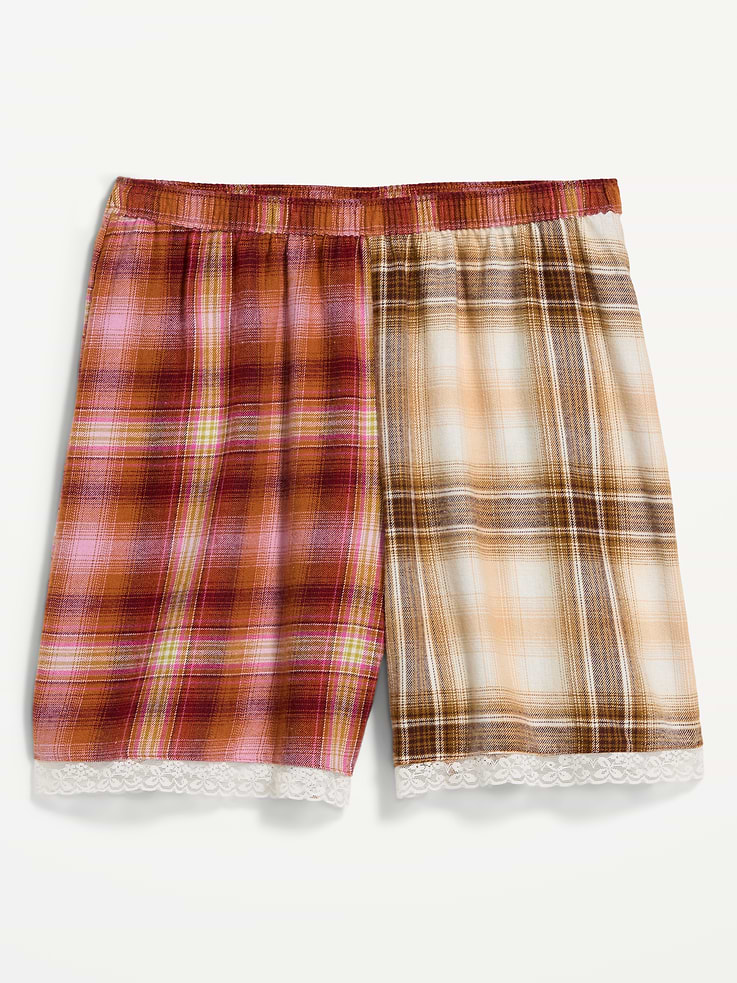 Image 4 of 8, Flannel Boxer Pajama Shorts