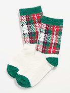 Image 1 of 2, notched toe seams for added comfort, textured gripper dots at soles, Product #915706