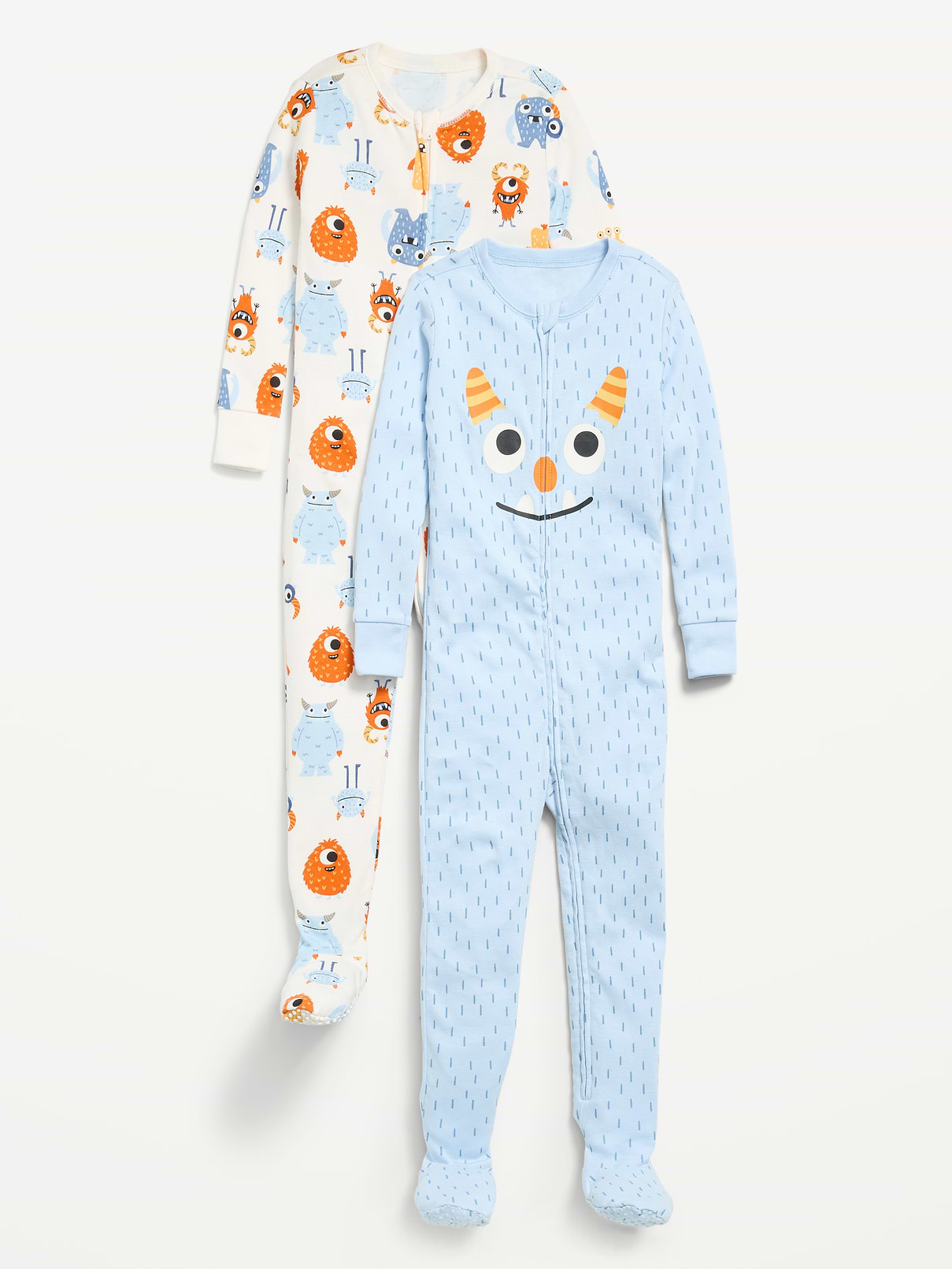 L'image numéro 1 présente Pyjama une-pièce à coupe ajustée à glissière bidirectionnelle pour tout-petit et bébé (paquet de 2)
