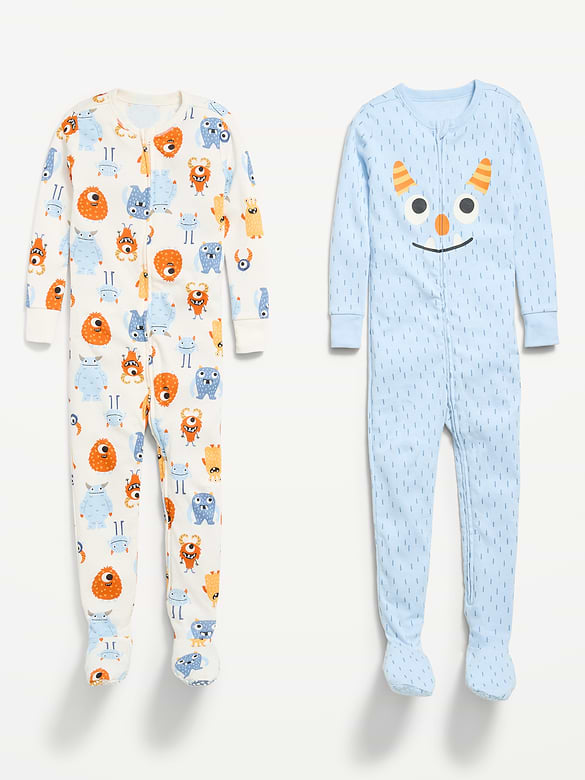 Snug-Fit 2-Way-Zip Pajama One-Piece 2-Pack for Toddler & Baby