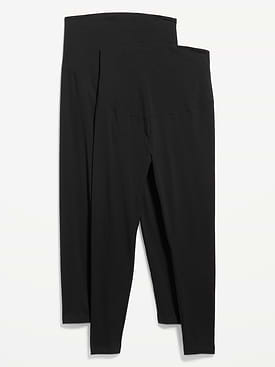 Image number 1 showing, Maternity Full-Panel Leggings 2-Pack