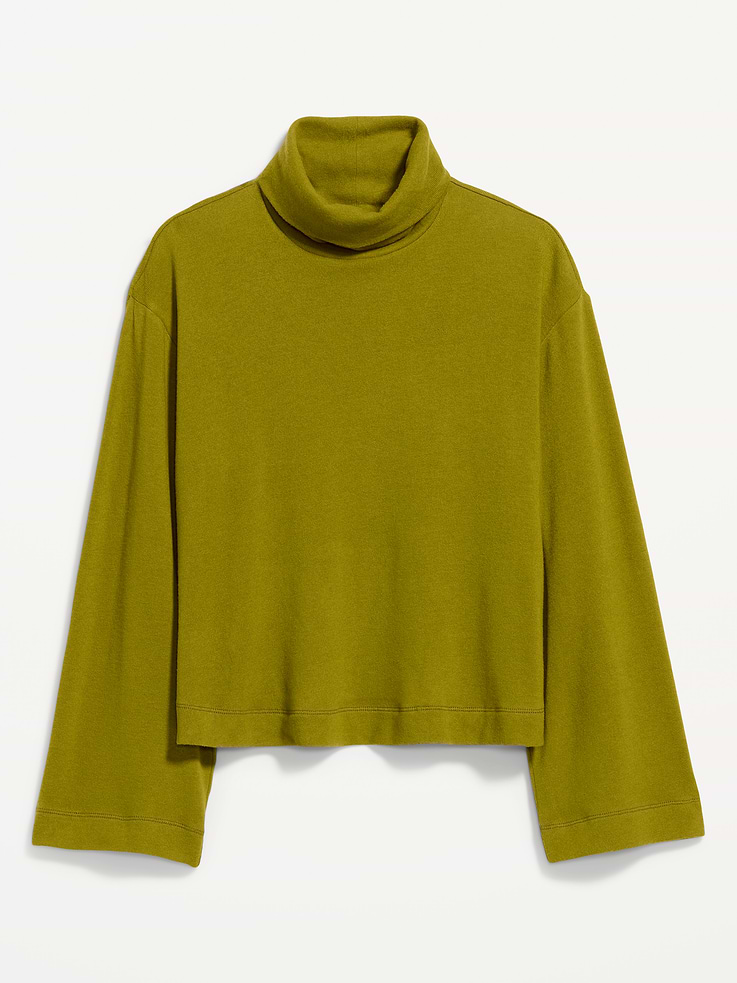 Image 5 of 9, Long-Sleeve Oversized Turtleneck Sweater