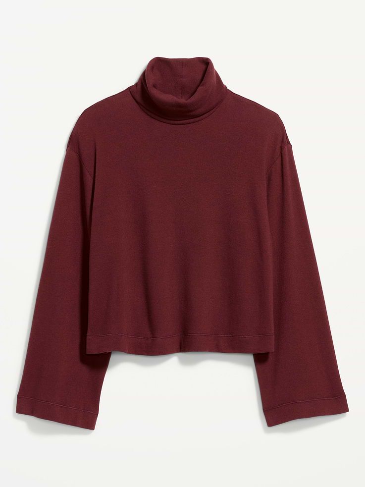 Image 5 of 9, Long-Sleeve Oversized Turtleneck Sweater