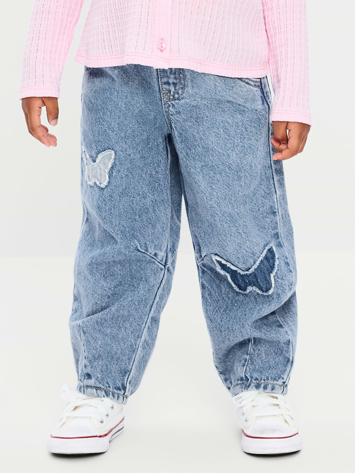 Image number 2 showing, Pull-On Barrel-Leg Jeans for Toddler Girls