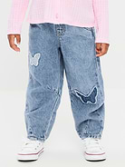 Image number 2 showing, Pull-On Barrel-Leg Jeans for Toddler Girls