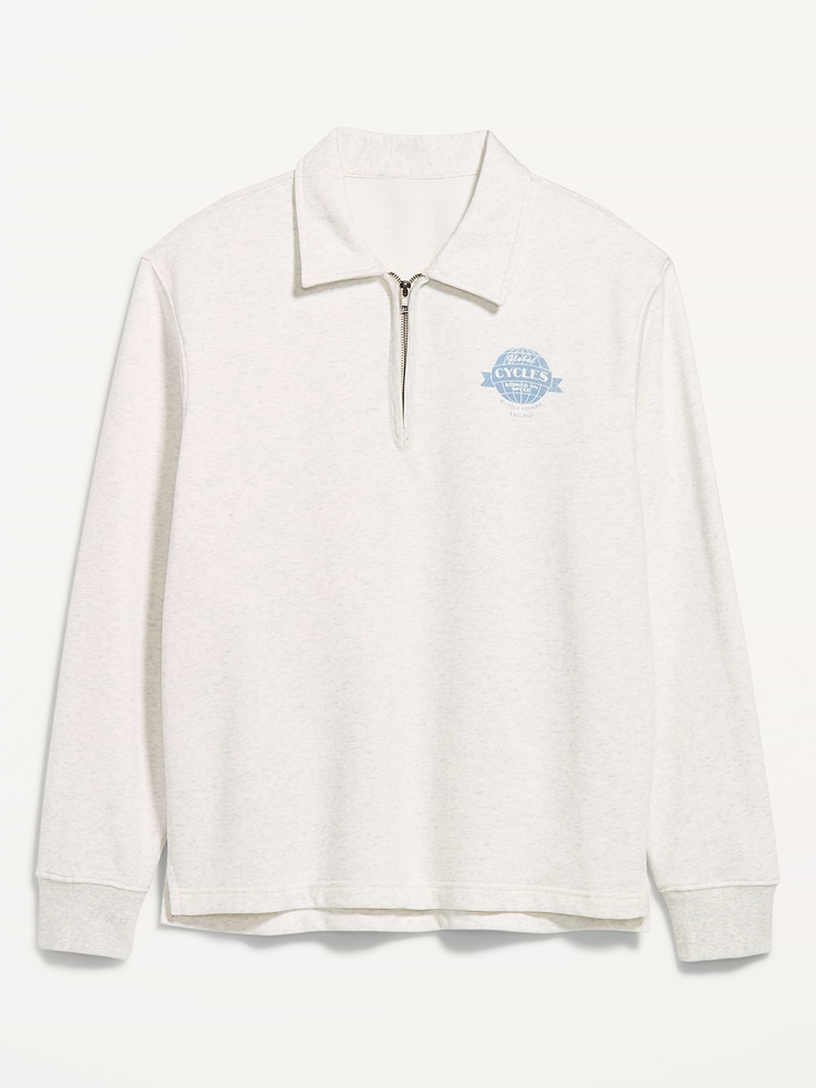Image 2 of 2, Collared Fleece Quarter-Zip Pullover