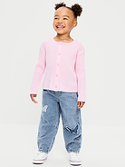 Image number 1 showing, Pull-On Barrel-Leg Jeans for Toddler Girls