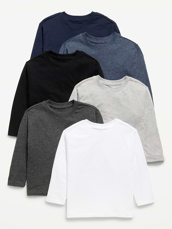Long-Sleeve T-Shirt 6-Pack for Toddler Boys