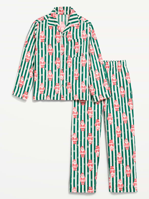 Gender-Neutral Printed Flannel Pajama Pants Set for Kids