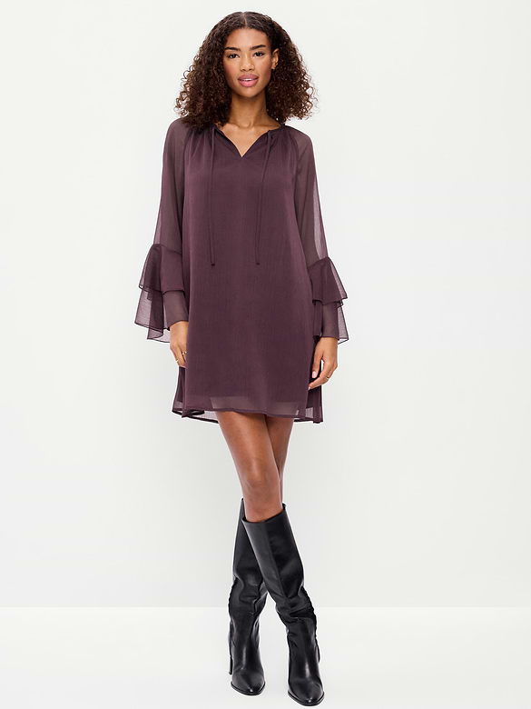 Bell-Sleeve Boho Mini Dress