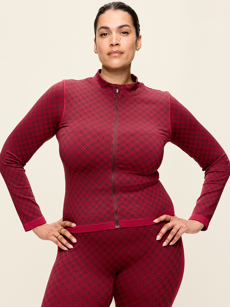 Image 8 of 9, Seamless Jacquard Full-Zip Jacket
