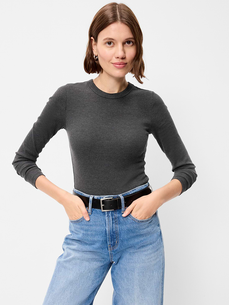 Image number 1 showing, Snug Long-Sleeve Crew-Neck T-Shirt