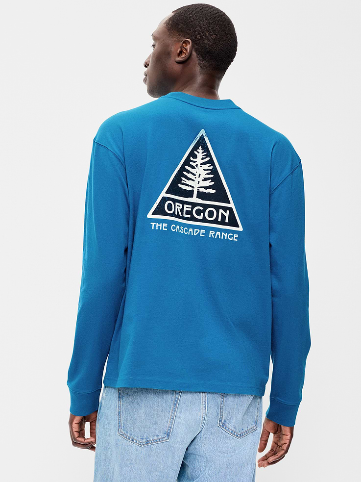 Image number 1 showing, Long-Sleeve Heavyweight Graphic T-Shirt