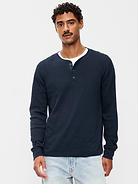 Image number 1 showing, Long-Sleeve Waffle Henley T-Shirt