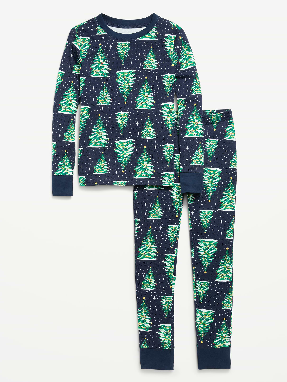 Image 1 of 2, crew neck, long sleeves, matching pajama bottoms, all-over print, Product #910358