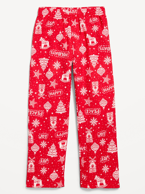 Gender-Neutral Printed Flannel Pajama Pants for Kids
