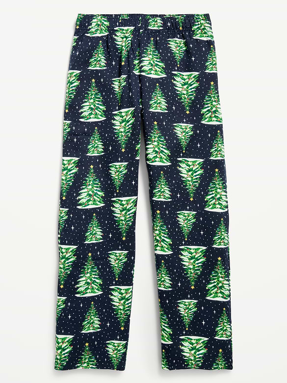 Gender-Neutral Printed Flannel Pajama Pants for Kids