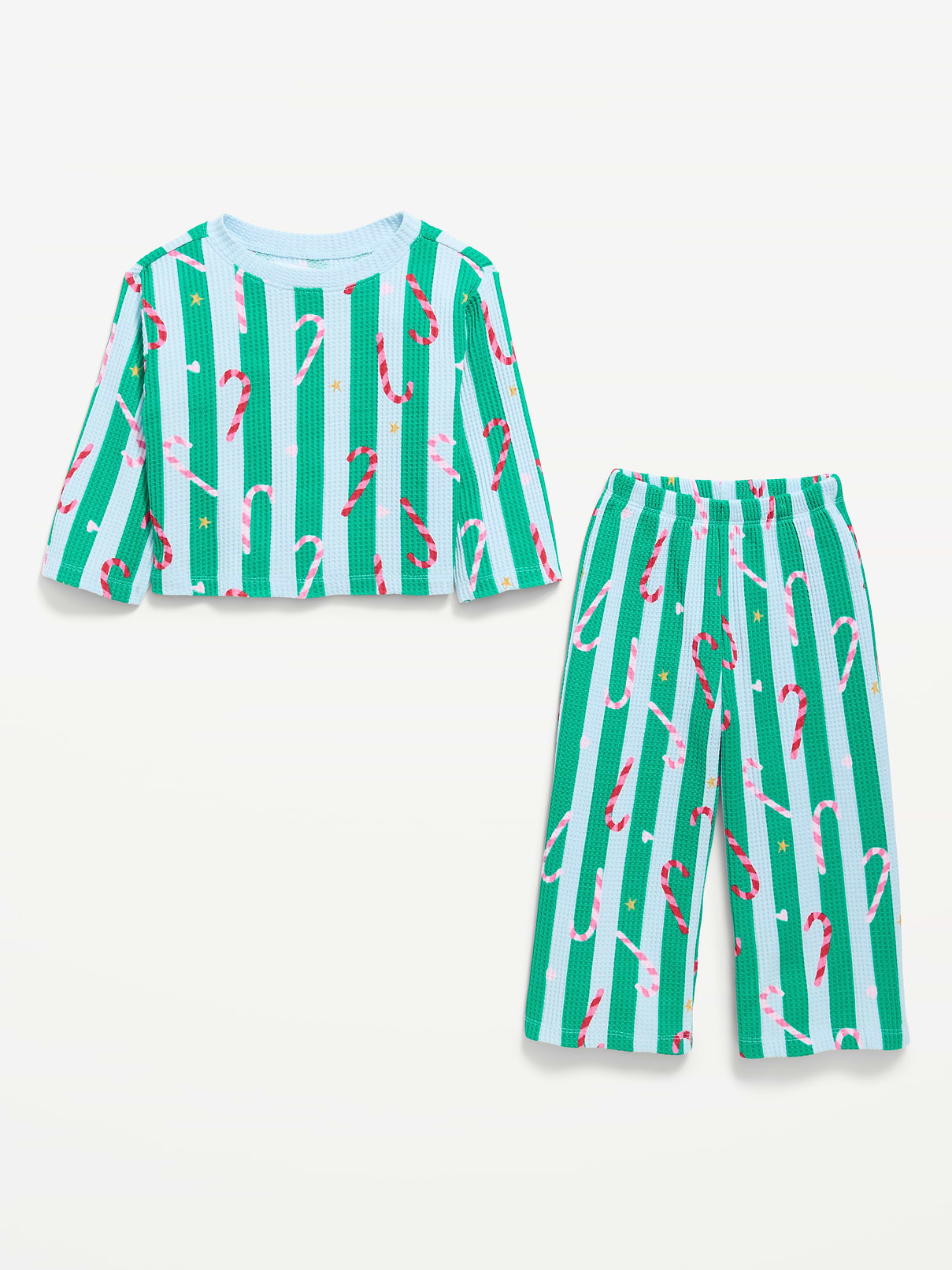 Image 2 of 2, Printed Waffle Knit Top and Pants Set for Toddler Girls