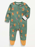 Image 1 of 2, crew neck, long sleeves, fold-over mittens at each sleeve, full-length reversible zipper, sewn-in feet, all-over print, Product #1181802