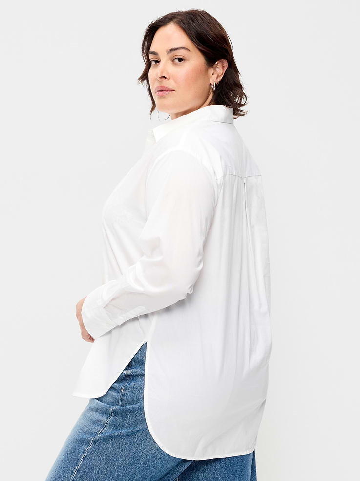 Image 5 of 5, Oversized Tuxedo-Front Button-Down Shirt