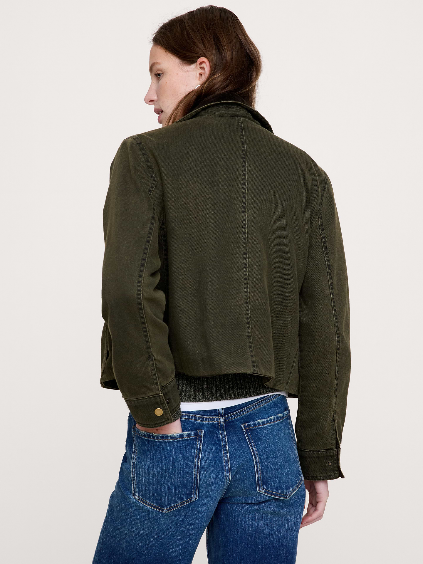 L'image numéro 3 présente Veste trapèze en denim