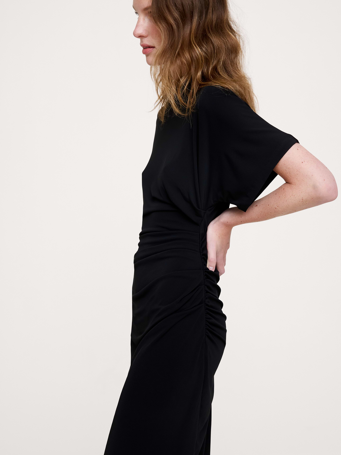 Image number 3 showing, Matte Jersey Draped Maxi Dress