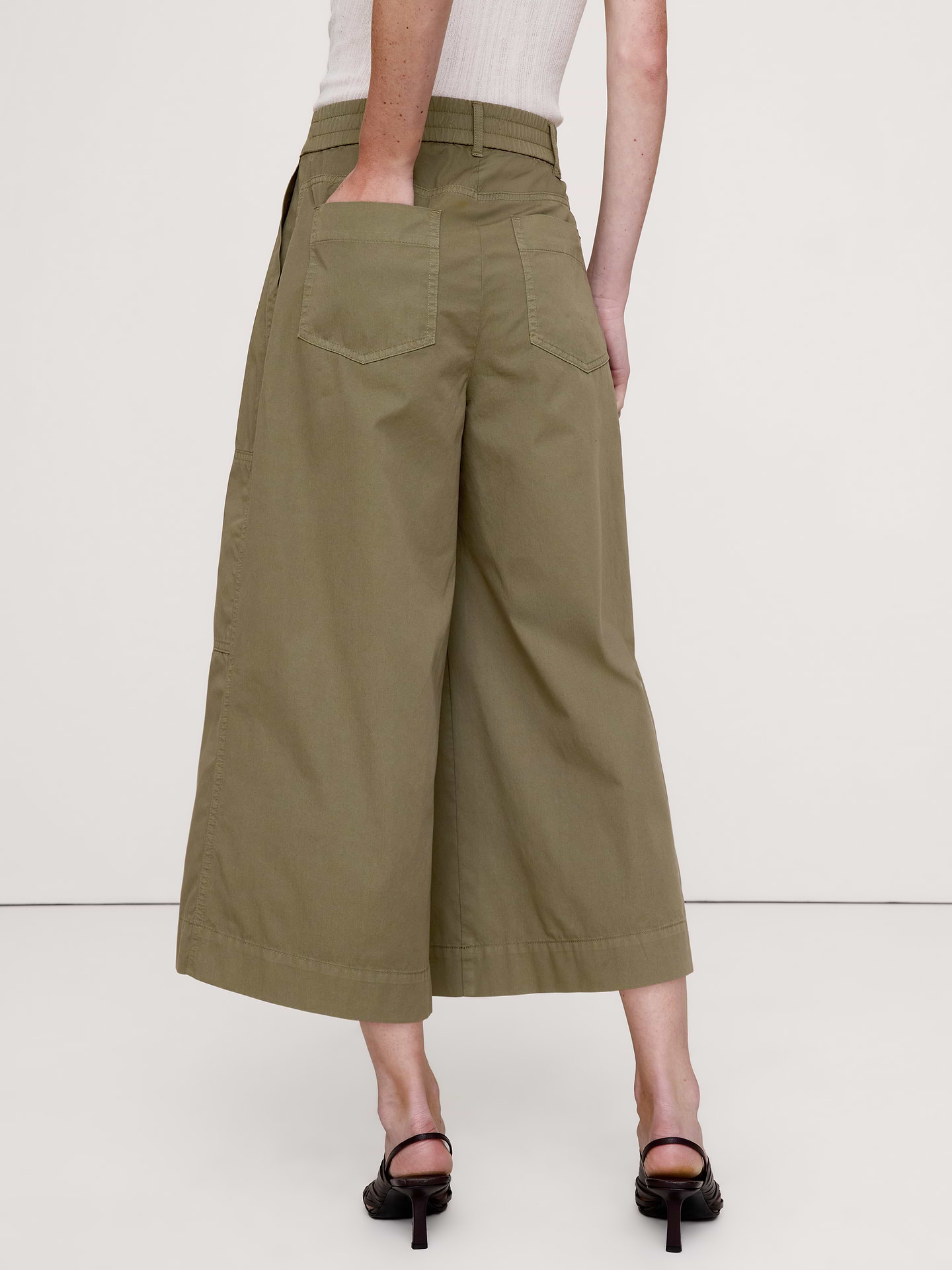 L'image numéro 3 présente Pantalon gaucho en sergé de coton
