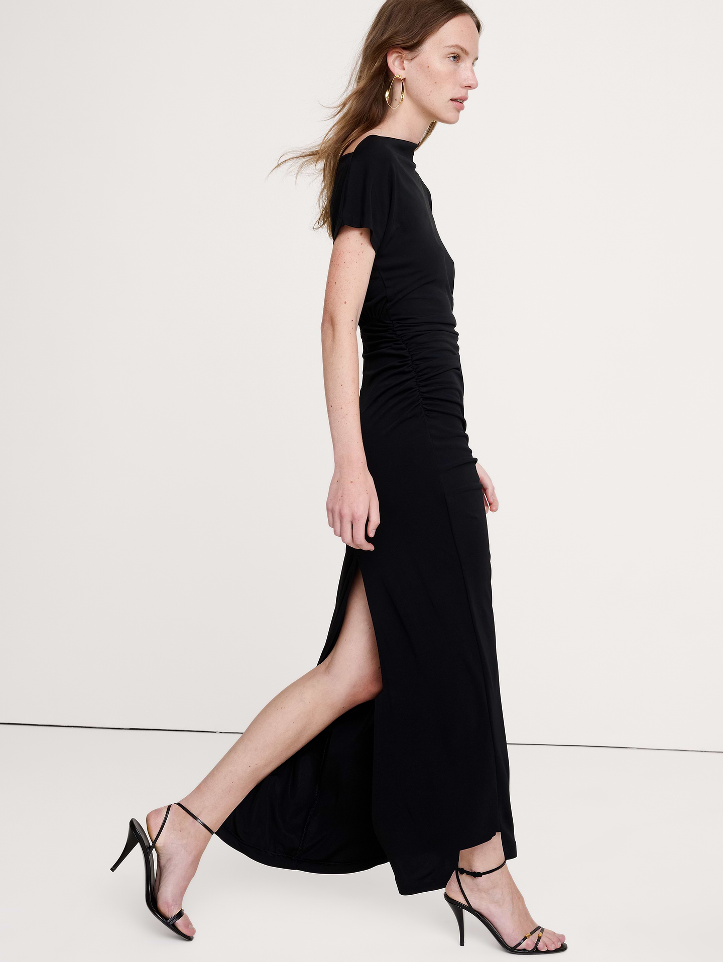 Image number 4 showing, Matte Jersey Draped Maxi Dress