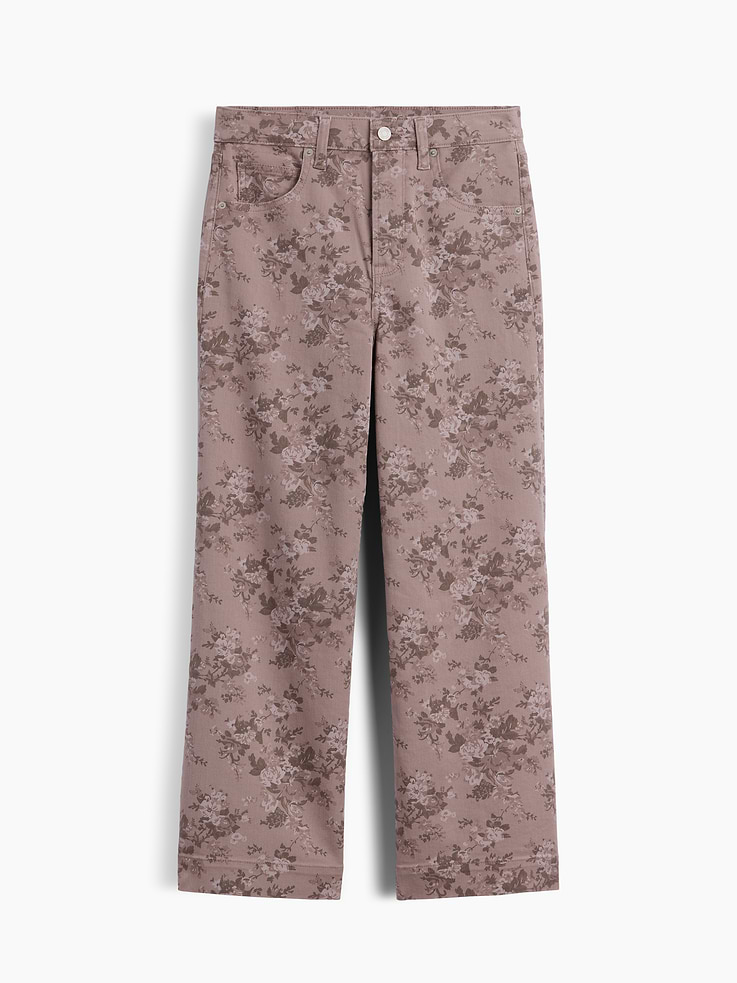 Image number 5 showing, High Rise Wide-Leg Print Crop Jeans