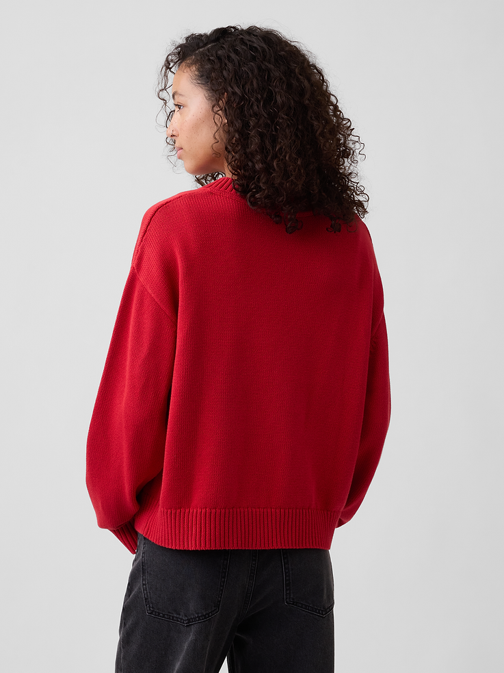 Image 2 of 5, Oversized V-Neck Sweater