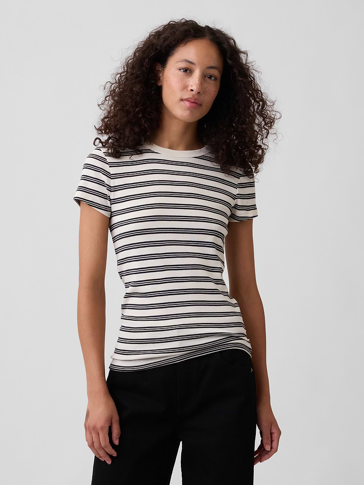 Image number 1 showing, Ribbed Crewneck T-Shirt