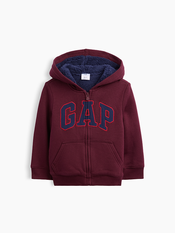 babyGap Sherpa-Lined Logo Zip Hoodie