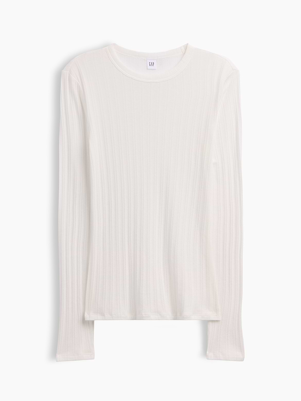 Essential Ribbed Pointelle T-Shirt