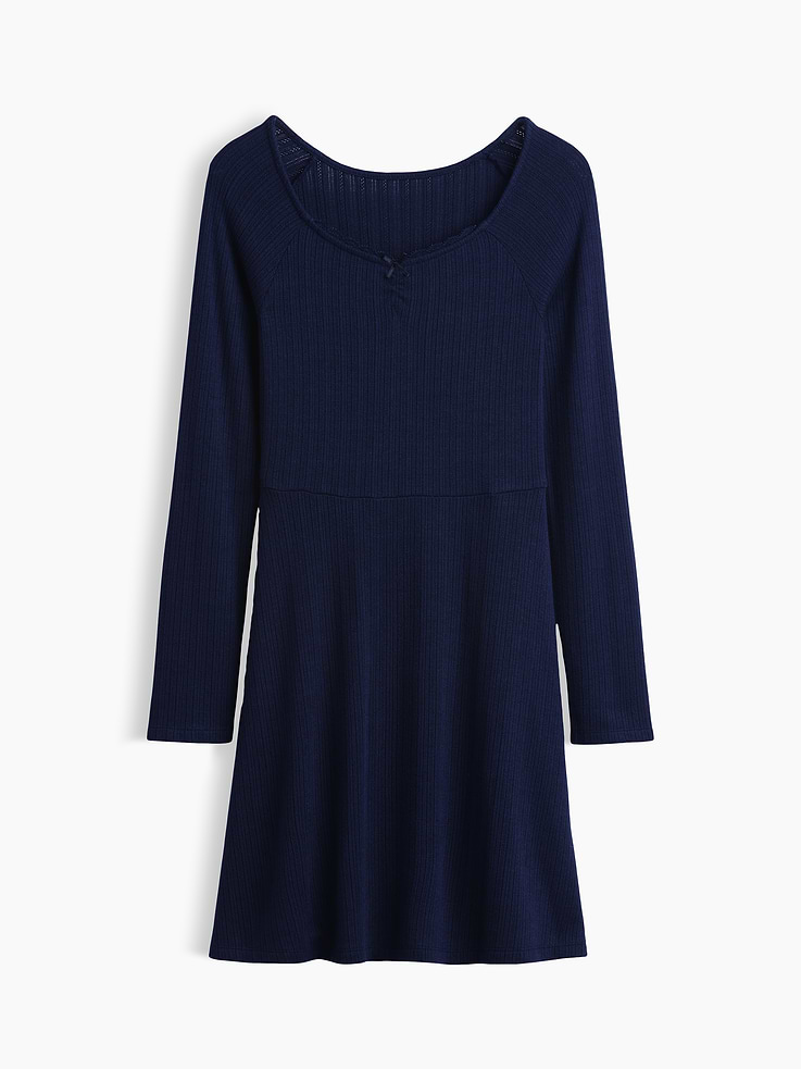 Image 2 de 5, Robe côtelée en tricot pointelle pour Enfant